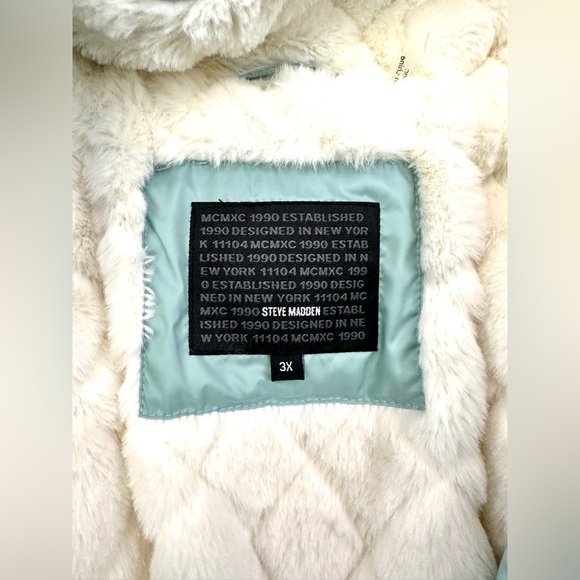 Steve Madden Women Size 3X Green Quilted Jacket Winter Outdoor Faux Fur Lining - Picture 7 of 8